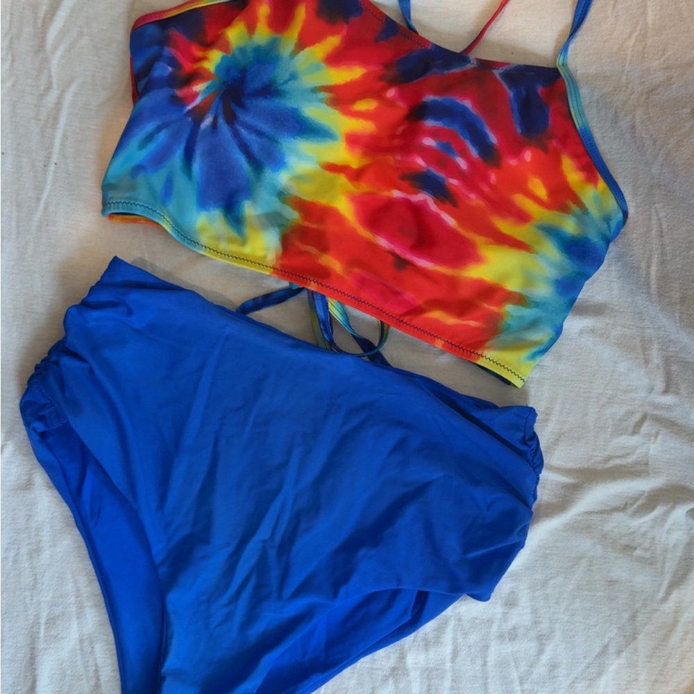 Zaful TieDye and Blue Bikini Set